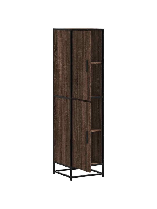 Skříň highboard hnědý dub 35,5x35x139 cm kompozit a kov