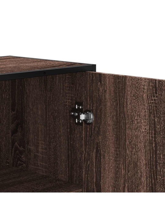 Skříň highboard hnědý dub 35,5x35x139 cm kompozit a kov