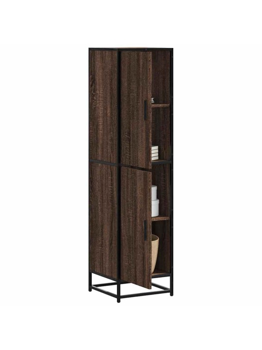 Skříň highboard hnědý dub 35,5x35x139 cm kompozit a kov