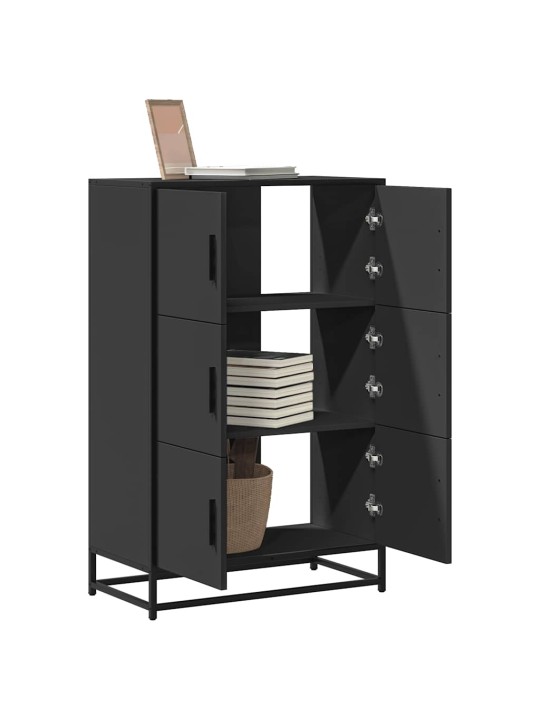 Skříň highboard černá 68x35x106,5 cm kompozit a kov