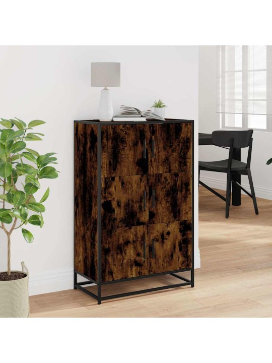 Skříň highboard kouřový dub 68x35x106,5 cm kompozit a kov
