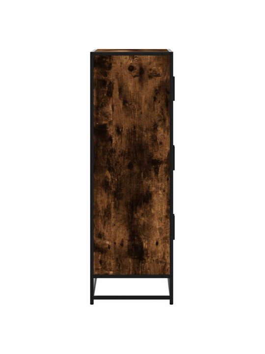 Skříň highboard kouřový dub 68x35x106,5 cm kompozit a kov