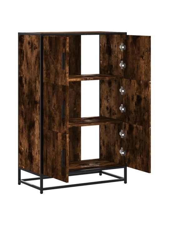 Skříň highboard kouřový dub 68x35x106,5 cm kompozit a kov