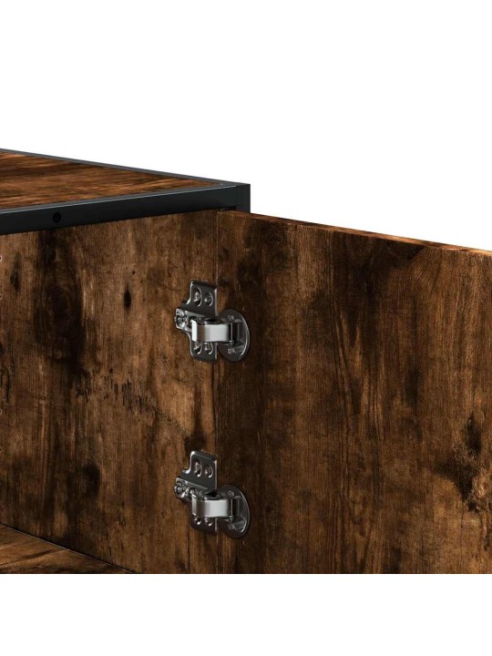 Skříň highboard kouřový dub 68x35x106,5 cm kompozit a kov
