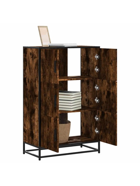 Skříň highboard kouřový dub 68x35x106,5 cm kompozit a kov