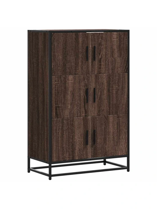 Skříň highboard hnědý dub 68x35x106,5 cm kompozit a kov