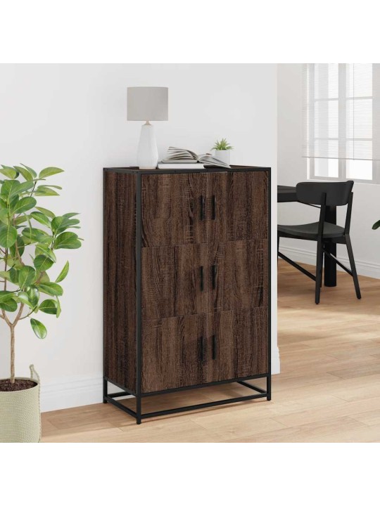 Skříň highboard hnědý dub 68x35x106,5 cm kompozit a kov