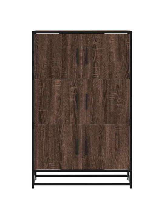 Skříň highboard hnědý dub 68x35x106,5 cm kompozit a kov