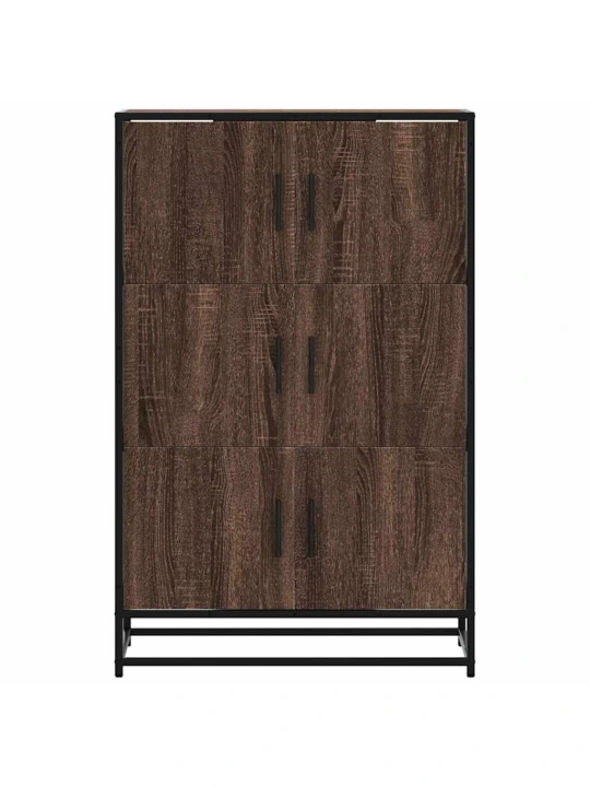 Skříň highboard hnědý dub 68x35x106,5 cm kompozit a kov