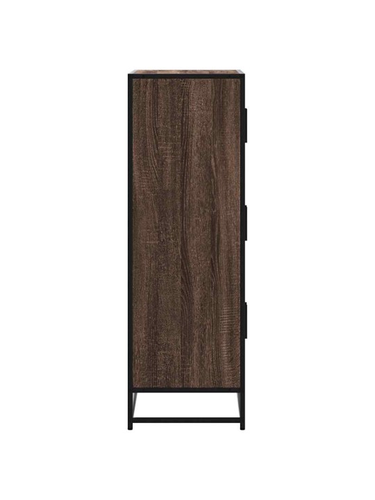 Skříň highboard hnědý dub 68x35x106,5 cm kompozit a kov
