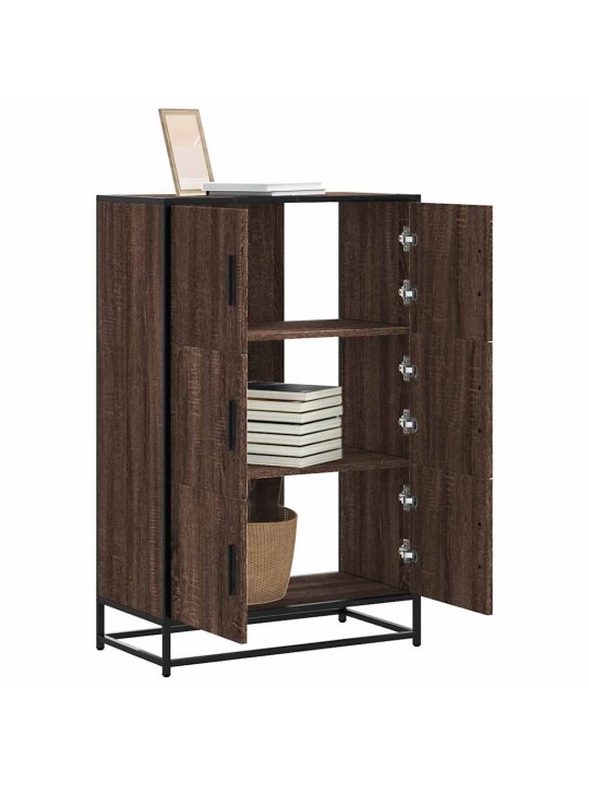 Skříň highboard hnědý dub 68x35x106,5 cm kompozit a kov