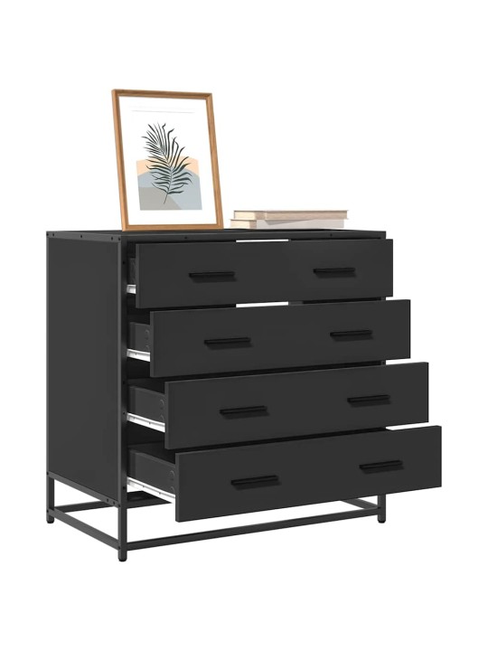 Komoda se zásuvkami černá 70x41x70 cm kompozitní dřevo