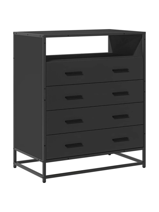 Komoda se zásuvkami černá 70x41x83,5 cm kompozitní dřevo