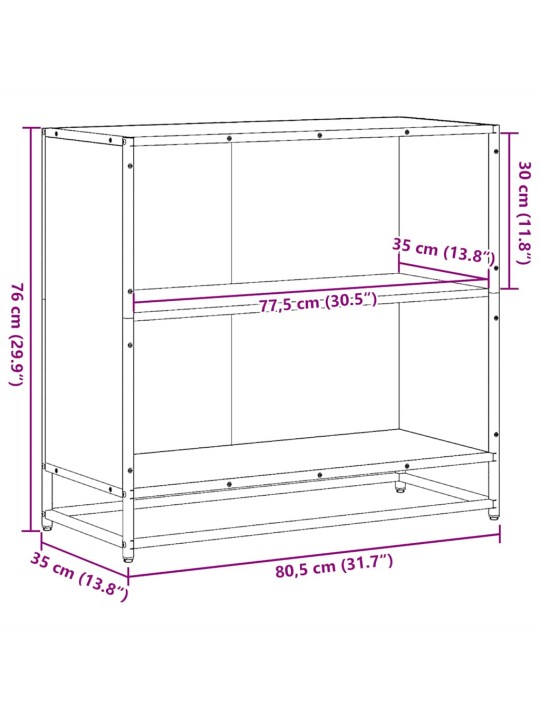 Knihovna dub sonoma 80,5x35x76 cm kompozitní dřevo
