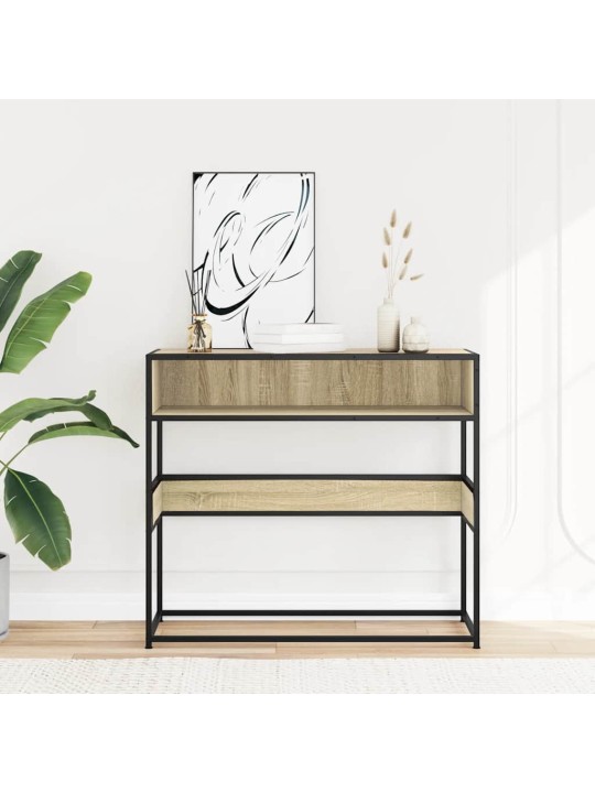 Konzolový stolek dub sonoma 90x35x80 cm kompozitní dřevo