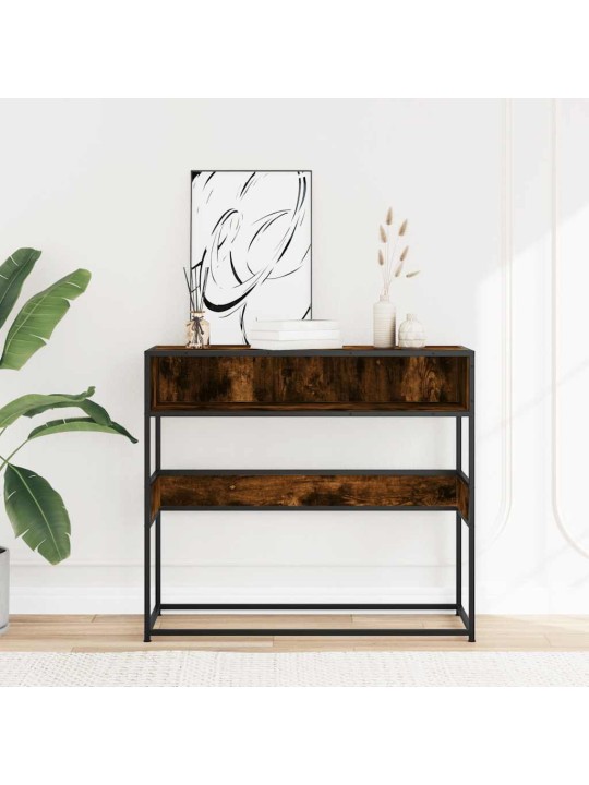 Konzolový stolek kouřový dub 90x35x80 cm kompozitní dřevo