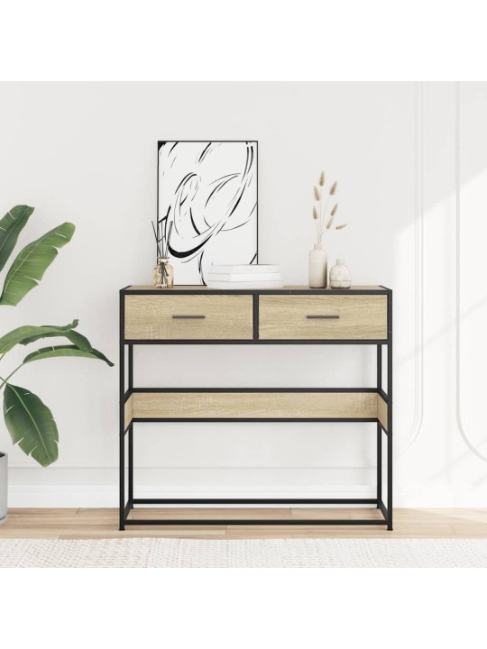 Konzolový stolek dub sonoma 90x35x80 cm kompozitní dřevo