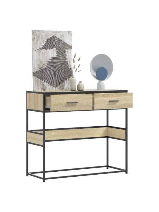Konzolový stolek dub sonoma 90x35x80 cm kompozitní dřevo