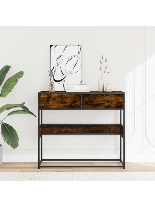 Konzolový stolek kouřový dub 90x35x80 cm kompozitní dřevo