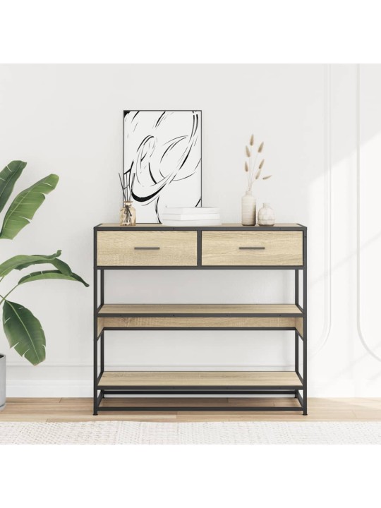 Konzolový stolek dub sonoma 90x35x80 cm kompozitní dřevo