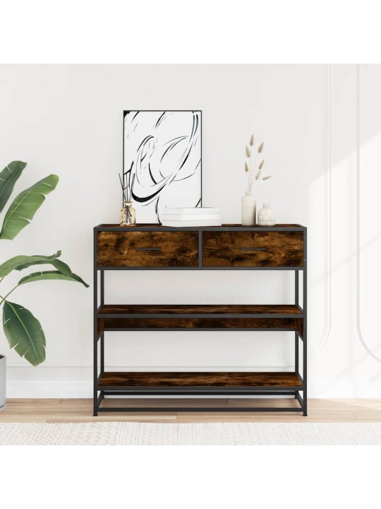 Konzolový stolek kouřový dub 90x35x80 cm kompozitní dřevo