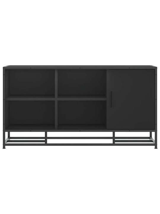 Lavice s botníkem černá 100x40x53,5 cm kompozit a kovu