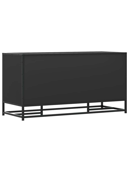 Lavice s botníkem černá 100x40x53,5 cm kompozit a kovu