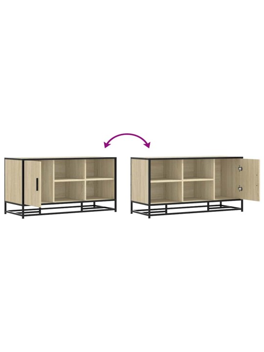 Lavice s botníkem dub sonoma 100x40x53,5 cm kompozit a kovu