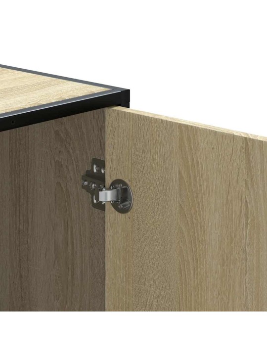 Lavice s botníkem dub sonoma 100x40x53,5 cm kompozit a kovu
