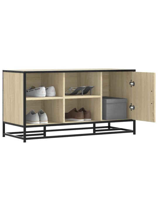 Lavice s botníkem dub sonoma 100x40x53,5 cm kompozit a kovu