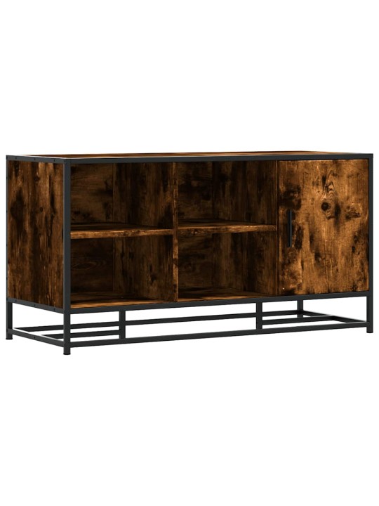 Lavice s botníkem kouřový dub 100x40x53,5 cm kompozit a kovu
