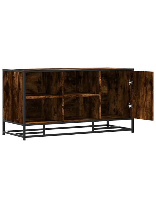 Lavice s botníkem kouřový dub 100x40x53,5 cm kompozit a kovu