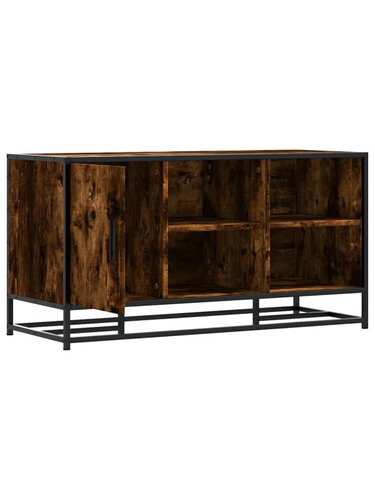 Lavice s botníkem kouřový dub 100x40x53,5 cm kompozit a kovu