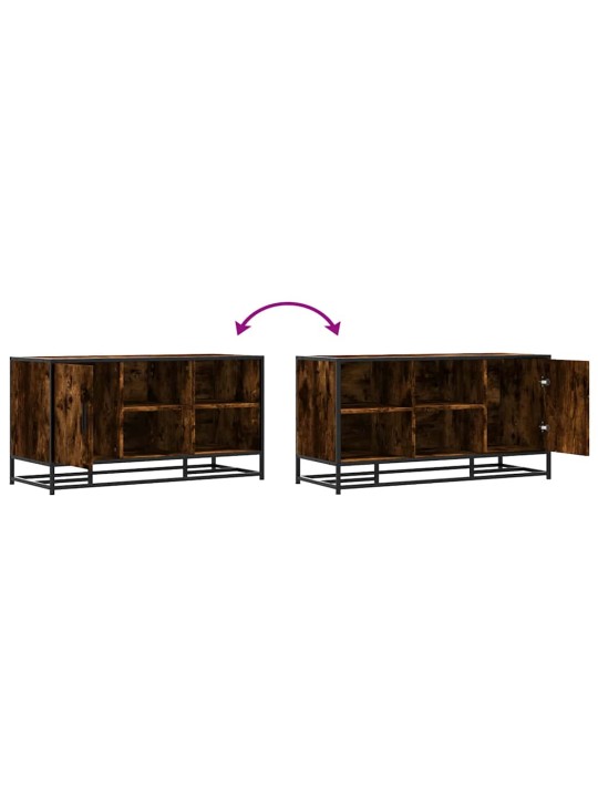 Lavice s botníkem kouřový dub 100x40x53,5 cm kompozit a kovu