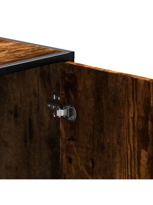 Lavice s botníkem kouřový dub 100x40x53,5 cm kompozit a kovu