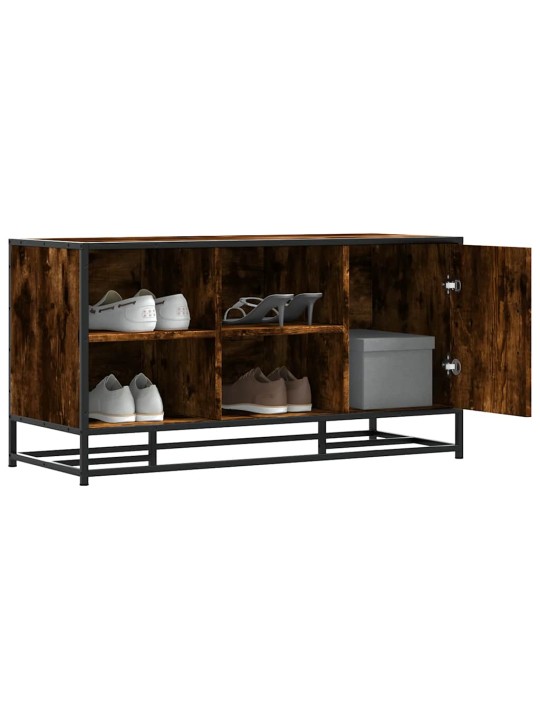 Lavice s botníkem kouřový dub 100x40x53,5 cm kompozit a kovu