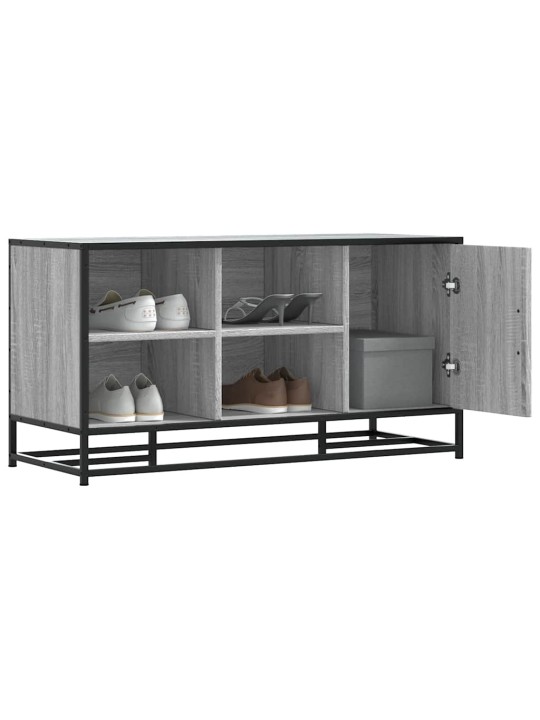 Lavice s botníkem šedá sonoma 100x40x53,5 cm kompozit a kovu