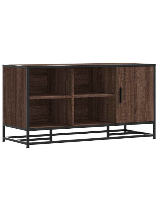 Lavice s botníkem hnědý dub 100x40x53,5 cm kompozit a kovu