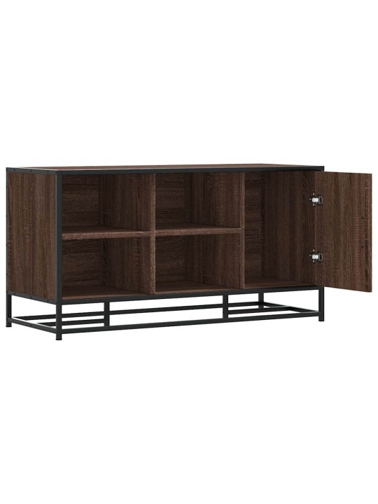 Lavice s botníkem hnědý dub 100x40x53,5 cm kompozit a kovu