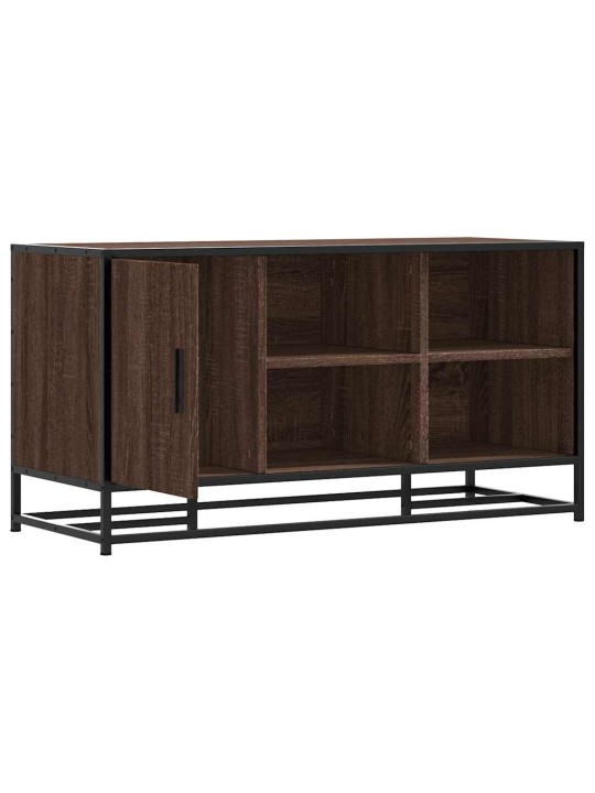 Lavice s botníkem hnědý dub 100x40x53,5 cm kompozit a kovu