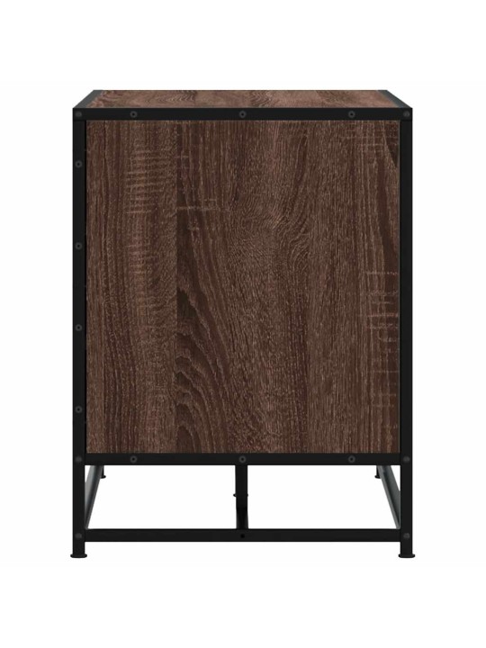 Lavice s botníkem hnědý dub 100x40x53,5 cm kompozit a kovu