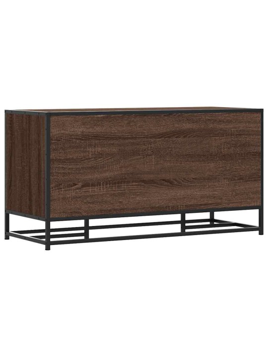 Lavice s botníkem hnědý dub 100x40x53,5 cm kompozit a kovu