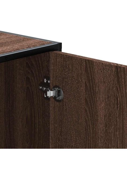Lavice s botníkem hnědý dub 100x40x53,5 cm kompozit a kovu