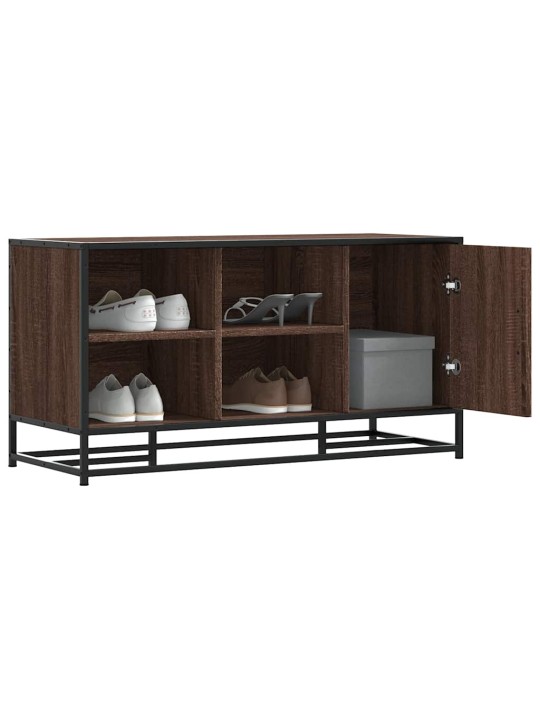 Lavice s botníkem hnědý dub 100x40x53,5 cm kompozit a kovu
