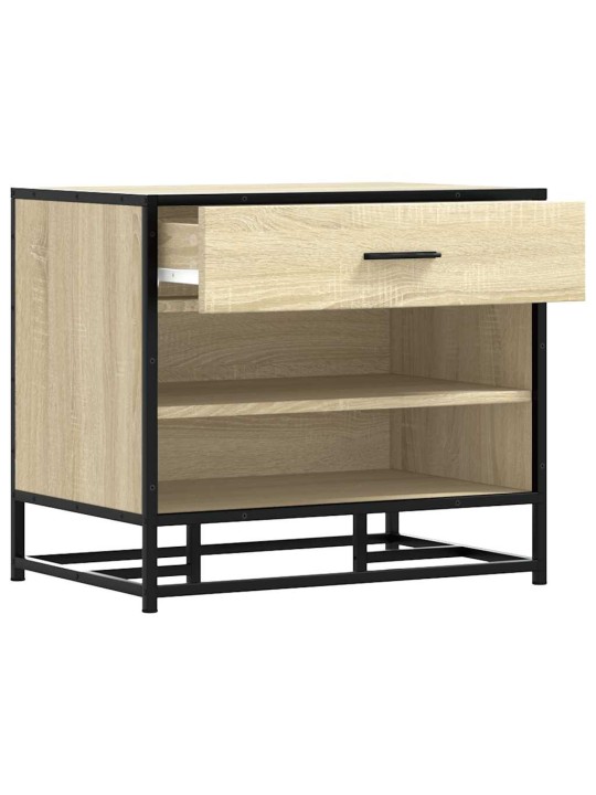 Lavice s botníkem dub sonoma 60x40x53,5 cm kompozit a kovu