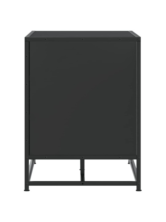 Lavice s botníkem černá 80x40x53,5 cm kompozitní dřevo a kovu
