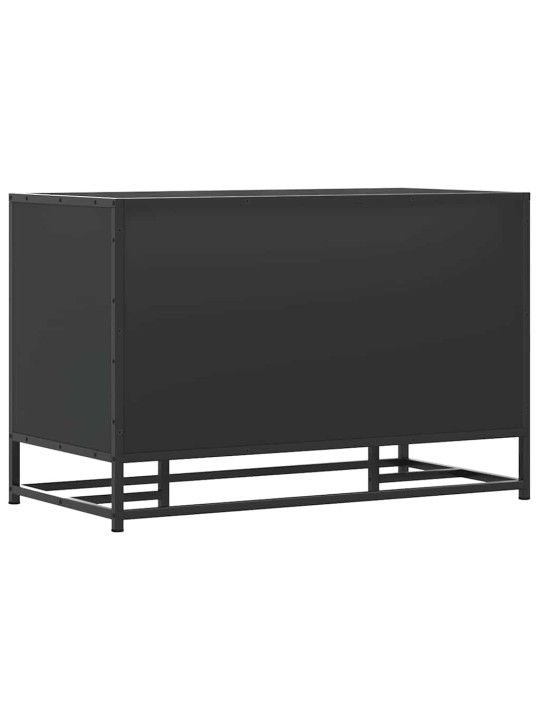Lavice s botníkem černá 80x40x53,5 cm kompozitní dřevo a kovu
