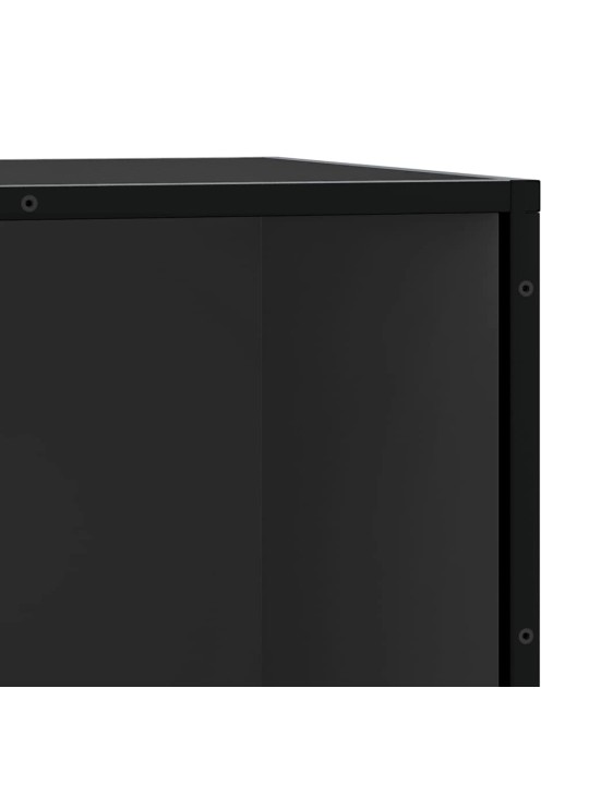 Lavice s botníkem černá 80x40x53,5 cm kompozitní dřevo a kovu