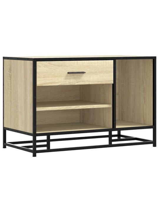 Lavice s botníkem dub sonoma 80x40x53,5 cm kompozit a kovu