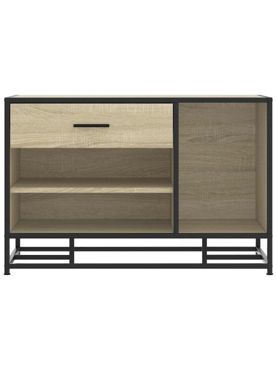 Lavice s botníkem dub sonoma 80x40x53,5 cm kompozit a kovu